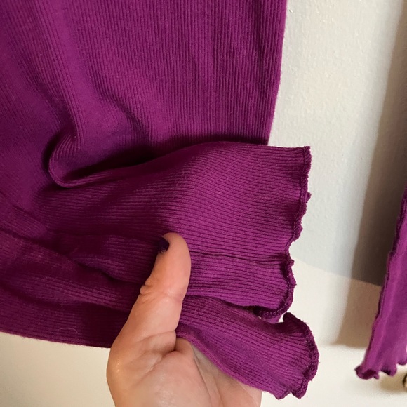 Free People Rich Purple Knit Top - Picture 3 of 3